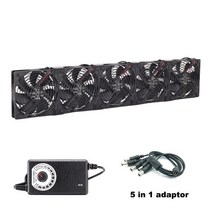 컴퓨터 쿨러 팬 cpu 본채쿨러 12cm 고속 대용량 110V 220V Btc LTC GPU 광업 장비 워크 스테이션 캐비닛 120MM 케이스 냉각 시스템, 5fan with controller
