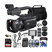 소니 HXR-NX80 4K NXCAM HDR 및 고속 하이브리드 AF(HXR-NX80) + 64GB 메모리 카드 2 x NP-FV70 배터리 필터 키트 광각 렌즈 망원 가방 충전기