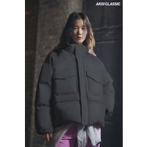 아키클래식 칩멍크 베이직 공용 구스다운 점퍼 블랙