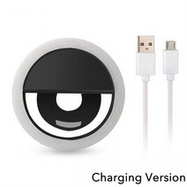 스마트폰광각렌즈 휴대폰 여친렌즈 망원 led 셀카 링 라이트 필 라이트 모바일 usb 충전 전화 플래시 렌즈 발광 램프 클립 링 라이트 for iphone xiaomi, 검은색