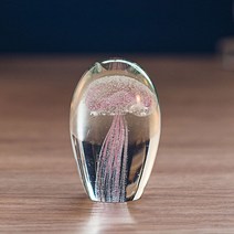 서예도구 문진 벼루 먹 누름틀 컬러 문진 미니어처 안정적인 바닥 수족관 유리 해파리 인형 데스크탑 홈 장, 04 Purple