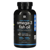 스포츠리서치 트리플 스트렝스 오메가-3 피쉬 오일 1250mg 소프트젤, 60개입, 6개