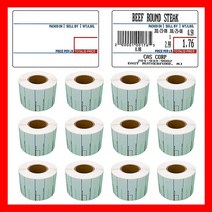 CAS 라벨 6롤 LST-8010 열 - 4 200 라벨 58 x 40mm 프린터 인쇄 스케일 CAS LP-1000 CL-5000 CL-5500 CL-7200 쉬운 무게 LS-1, 12 Rolls, 8040