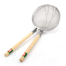 DH 업소용 스텐 건지개 나무손잡이 건지기 건지게 면 국수 튀김 뜰채, 1개, 특호(35cm)-B망
