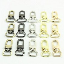 가죽공예 DIY 스트랩 체인 버클 금속 악세사리 D링 스위블 스냅 후크 트리거 랍스터 걸쇠 클립 가죽 공예 가방 벨트 웨빙 키체인용 1 개, ID19mm+light gold