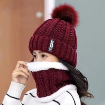 2pcs 겨울 니트 Beanies 모자 스카프 세트 여성 두꺼운 따뜻한 비니 Skullies 모자 여성 니트 편지 비니 모자 야외 승마 세트