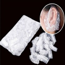 일회용 미용실 염색용 비닐 귀마개 귀커버 이어캡 헤어캡 100개 1세트, 이어캡100매(투명)