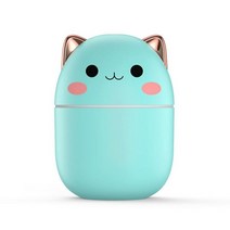 220ml 가습기 귀여운 애완 동물 미니 가정용 작은 아로마 테라피 자동차 창의력 베어 USB LED 야간 램프, 03 하늘색