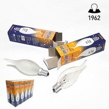 일광전구 프레임(불꽃)촛대구 E14 E17 25w 40w 60w 투명 불투명(10개 묶음), 8)E17 40W(불투명)