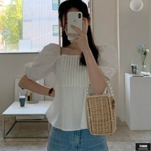 가바바 여성 블라우스 스퀘어넥 왕퍼프 공주풍 플레어 반팔 여름 블라우스 G61842