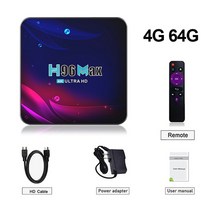 미디어박스 미디소프트 영상재생 미디어플레이어 H96Max V11 안드로이드 스마트 TV 박스 4G 32GB 64GB HD, 03 4G 64G_04 Au 플러그