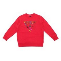 게스키즈 무지개삼각 엠버싱 레드 맨투맨 티셔츠 G26KDT071R1