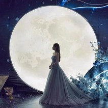 사진 스튜디오 조명 소품 달조명 인테리어 카페 대형 조형물, 화이트 직경 1.2m