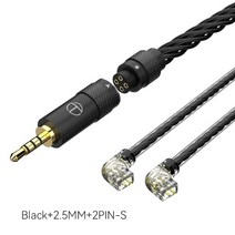 trn t2s pro 16 코어 hifi 업그레이드 분리형 케이블 mmcx 2pins trn vx pro ta2 ta c16 zsx mt1 mt2 edx, 블랙 2핀 2.5 qdc