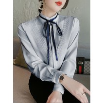 흰색긴팔셔츠 여성 봄옷 디자인감각 보이핏 볼륨 스타일리쉬 반팔셔츠 외국 와이셔츠 이너 실크블라우스 상의 2060545493