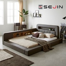 세진침대 제우스 LED저상형침대+7존독립40T매트리스, 모카그레이
