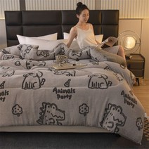 양털 캐시미어 이불 따뜻한 두꺼운 겨울 밍크담요, Q