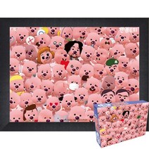 퍼즐피플 뽀로로 150/300/500 직소퍼즐, 퍼즐유액 포함, 잔망루피 이모티콘 500피스 액자포함(우드블랙), 500p