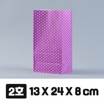 각대봉투 50매 미니도트 페이퍼백 퍼플 13x24x8 종이 포장 빵봉투