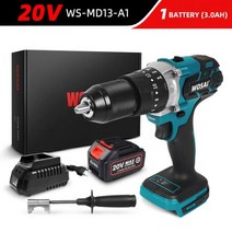 WOSAI 무선 전기 브러시리스 드릴 스크루 드라이버 115NM 20V 20 토크 리튬 이온 배터리 전동 공구, China Ws-md13-a1