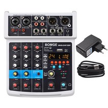 오디오 믹싱 콘솔 무대음향장비 유튜브 브이로그 bomge 최신 6 채널 24 dsp usb 믹서 인터페이스 휴대용 사운드 카드 dj 가라오케 pc 녹음, 06 BMG04F-White-EU