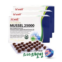 하이웰 프리미엄 초록홍합오일 25000mg 뉴질랜드초록홍합 그린머슬 글루코사민 콘드로이친 크릴오일 함유, 100캡슐, 3박스+추가상품
