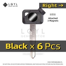 빈 키 오토바이 교체 포경 야마하 자석 도난 방지 잠금 VOX BWS JOG EVO ZR 50 100 125 4V VOX50 VINO EVO2 6 개, CHINA_6 PCS Right, 6개