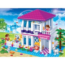 반바오 중국레고 호환 세트 예쁜 홀리데이 빌라 조립블록 모형 만들기