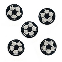 다리미로 붙이는 축구공 미니 열접착 자수 와펜 3.8 x 3.8cm 5개입