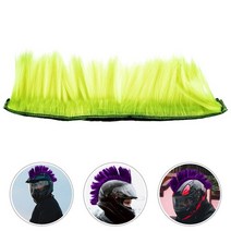 헬멧 가발 양갈래 파티 mohawk hairpiece hair cosplayhalloween 장식 의상 carnival sticker holiday performance, 연한 초록색