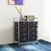 [리비니아] 더블 4단 서랍 수납형 모던 트롤리, 화이트