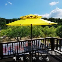 [비에스파라솔]야외 2단8각 파라솔/FRP(2300), 브라운