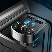 블루투스 호환 FM 송신기 차량용 키트 무선 핸즈프리 오디오 수신기 자동 MP3 플레이어 듀얼 USB 고속 충전, 한개옵션0