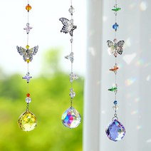 썬 캐처 캐쳐 드림 크리스탈 나비 펜던트 볼 프리즘 창 매다는 장식 레인보우 메이커 홈 3 개