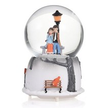스노우볼 워터볼 유리돔 선물 장난감 졸업선물 다기능 커플 음악 크리스탈 볼 아름다운 스노우 글로브 스노우 스프레이 하늘 도시 선물을위한 빛나는 오르골, 02