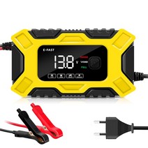 6A 자동차 배터리 충전기 12V 오토바이 완전 수리 지능형 빠른 납산 시작 고속, 02 Yellow EU Plug