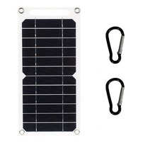태양광패널 20W 태양 전지 패널 USB 5V 야외 하이킹 배터리 충전기 시스템 키트 휴대 전화 보조베터리, 01 black