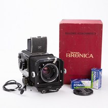 중형 필름카메라 브로니카 BRONICA S2+NIKKOR-P 75mm+Waist Level Finder+Helicoid+Bellows Attachment2+Film Magazine