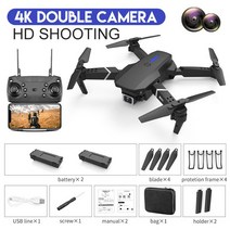 촬영드론KBDFA 높이 고정 카메라가 있는 접이식 쿼드콥터 RC 드론 헬리콥터 4K HD WiFi FPV 1080P E88, 20 black-4K-2 C-2B