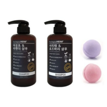 [허브플러스] 허브플러스 고농축 아로마 샴푸 500ml x2개+바스볼 x2개(랜덤), 어성초&라벤더+서리태&로즈마리+바스볼2개(랜덤)