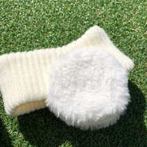 로로얼로이 정말 따뜻한 이어워머 골프 니트 부드러운 퍼 귀마개 겨울 여성골프 필수템, 화이트