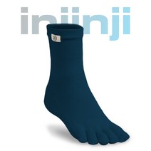 인진지 NEW 러너 세미크루 오션 블루 쿨맥스 기능성 스포츠 발가락 양말 남성 여성 런닝 마라톤 운동, large(275~300)