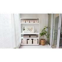 레마하우스 슈랙 철재 선반 4단 800 x 400 x 1500 mm, 블랙