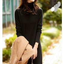 휴드 엘비스 터틀넥 니트 원피스
