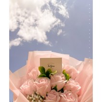 인잇셀프 졸업식 기념일 프로포즈 생일 프랑스식 비누 조화 꽃다발, 레드블랙