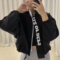 아노락 크롭 후드 바람막이