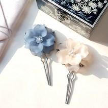 박씨상방 한복 헤어 장신구 뒤꽂이-왕꽃큐빅