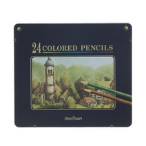 문화연필 문화 24색 색연필 틴