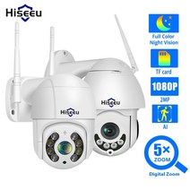 Hiseeu 3MP 5MP PTZ WIFI 카메라 야외 1536P 1080P 5X 디지털 줌 스피드 돔 IP 카메라 오디오 P2P 네트워크 CCTV 감시, 유형 B 1080P CD 없음, 협력사