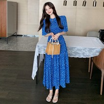 드레스날다 푸링 플라워 스모크 롱 원피스(mops1428)